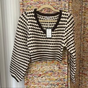 NWT black and white striped Glowelfa sweater